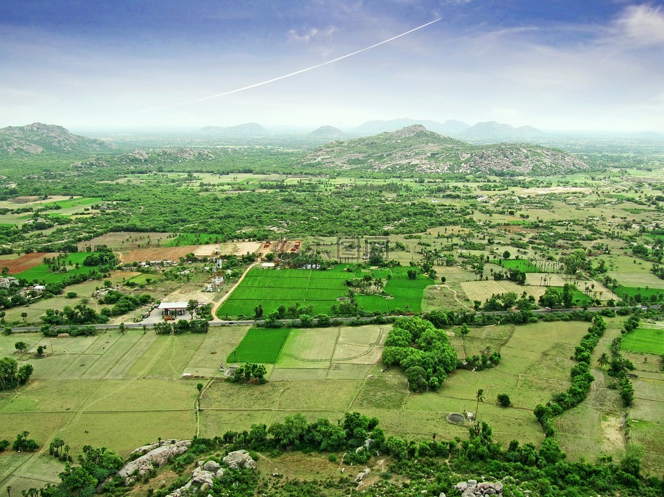 景观,印度东部,高的视图
