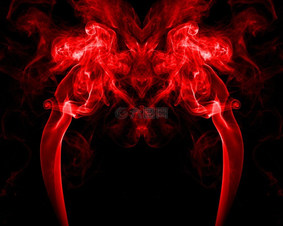 红色,烟,抽象