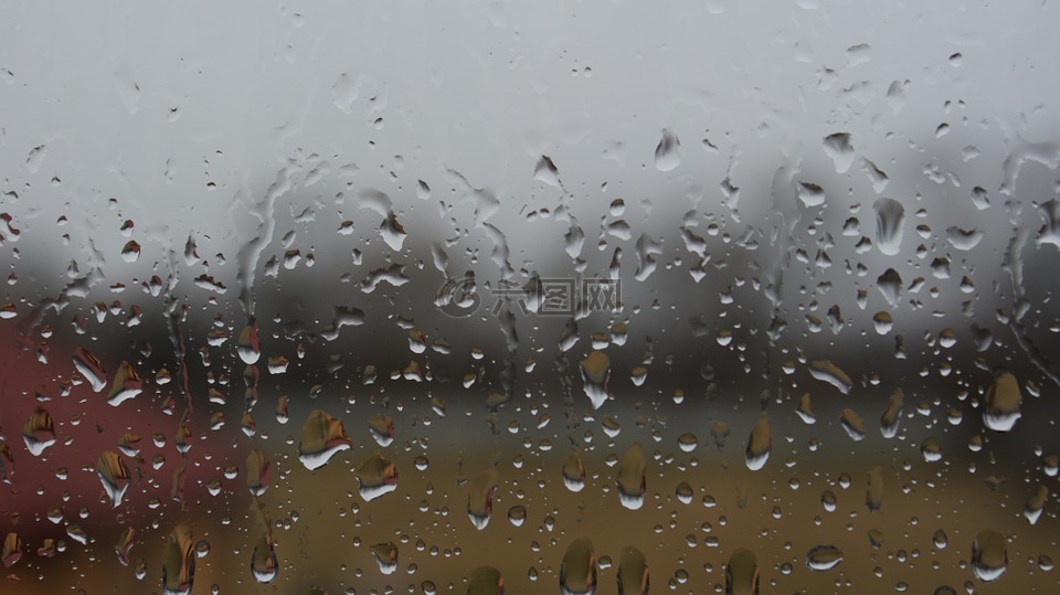 雨,窗格,窗口
