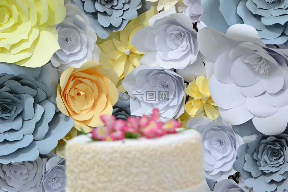 鲜花,装饰,蛋糕