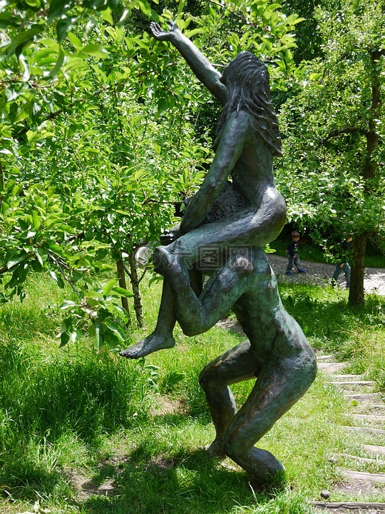 铜像,亚当和夏娃,数字