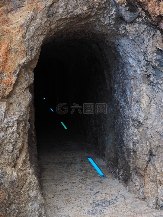 隧道,通过,岩隧道