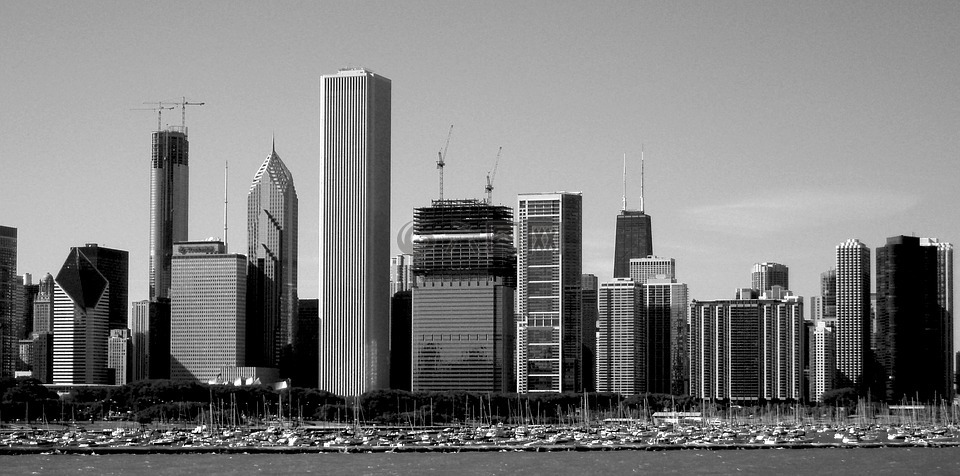 芝加哥,城市,天际线
