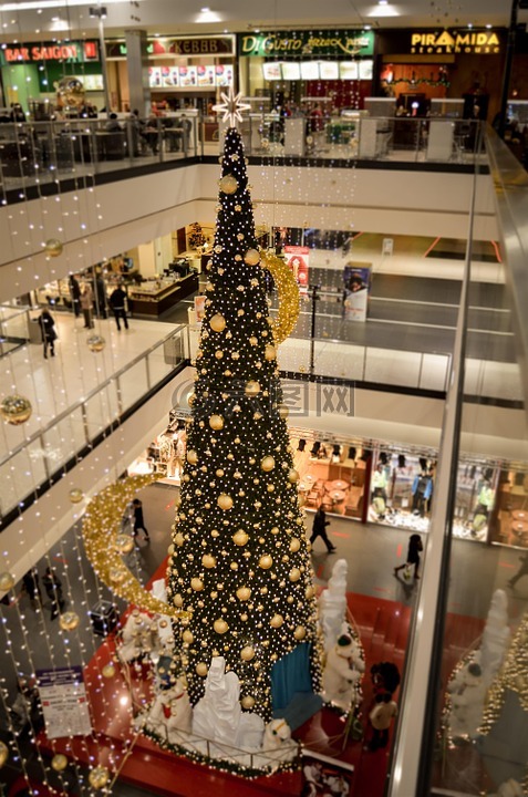 圣诞树,假期,商场
