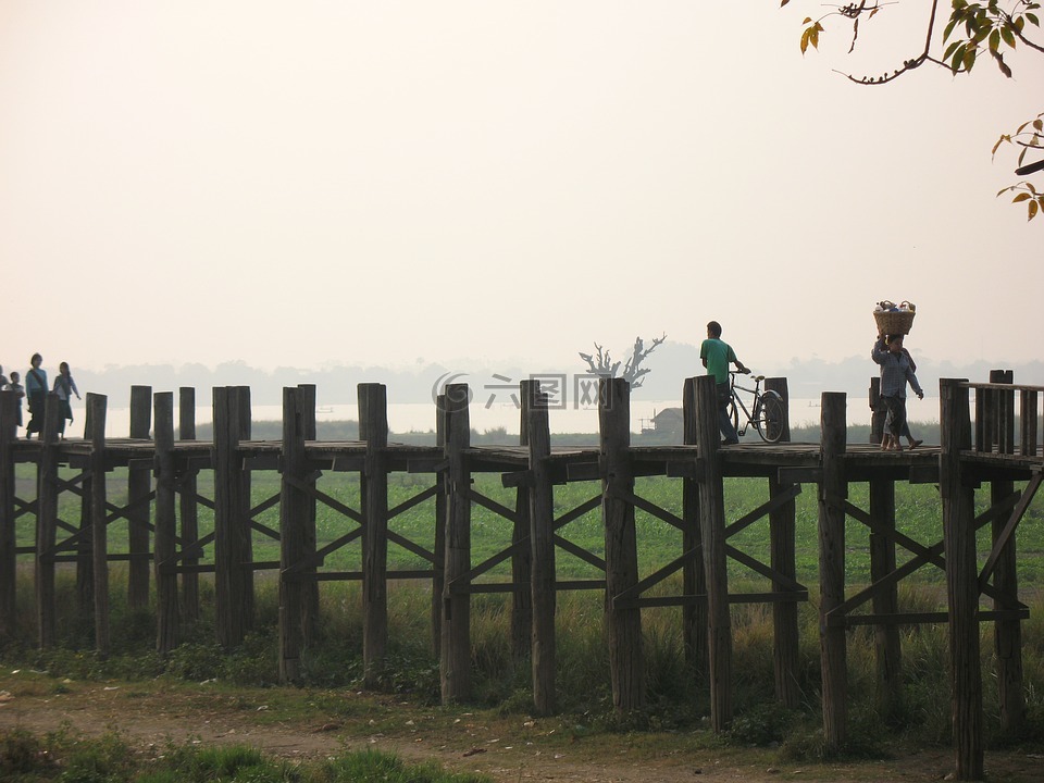缅甸,曼德勒,u 腿桥
