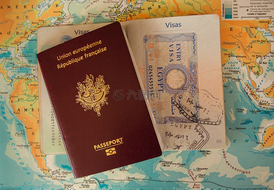 护照,签证,边框