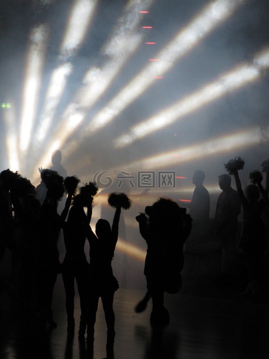 啦啦队长,雾,光