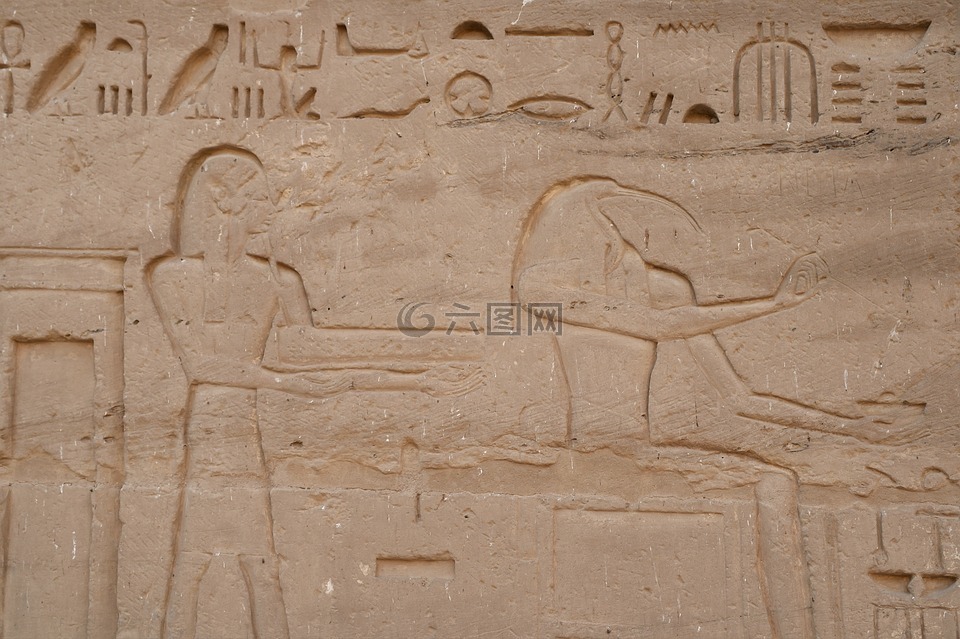 埃及,庙,象形文字