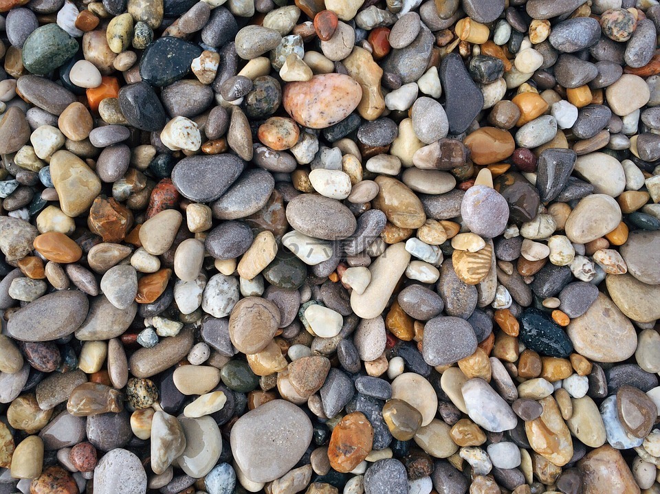 石头,岩,海滩