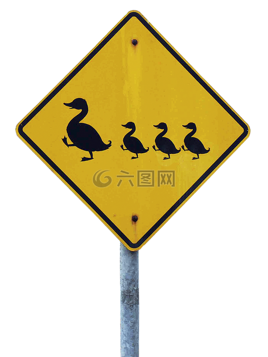盾,交通标志,谨慎的鸭子