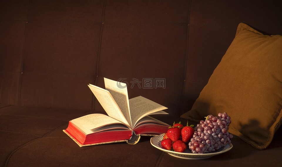 静物,水果,书