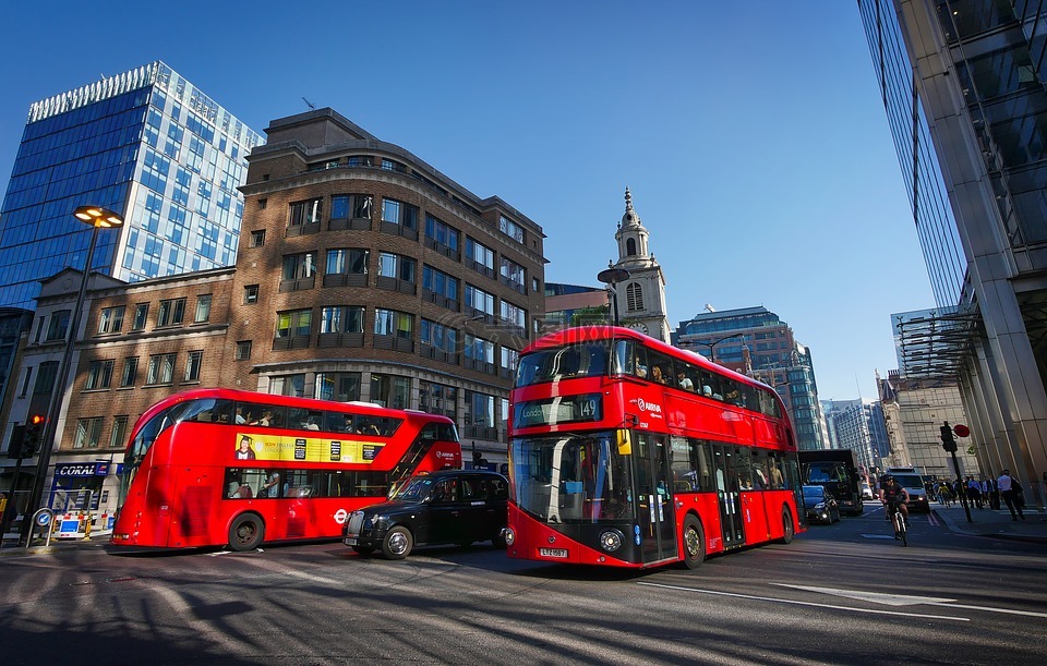 伦敦,巴士,红色