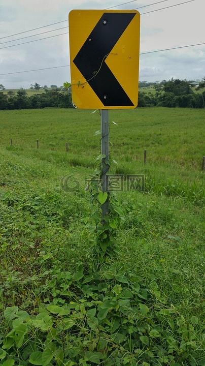 道路标志,黄色,反射器