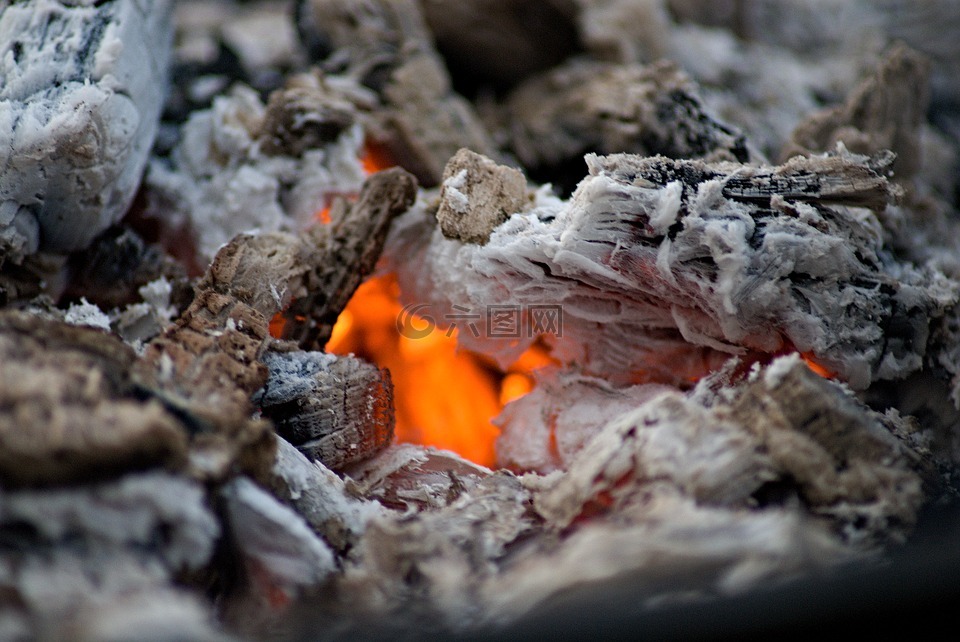 火,木炭,燃烧