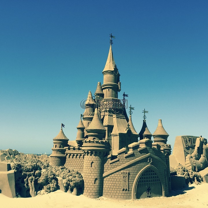 城堡,沙雕,砂