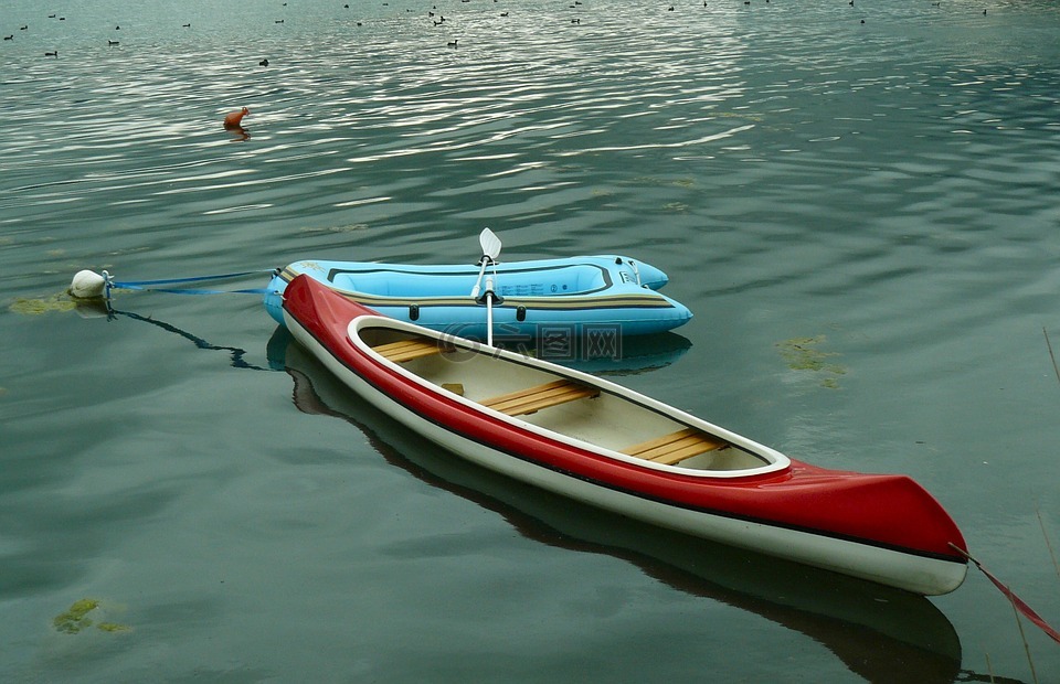 皮艇,划独木舟,船