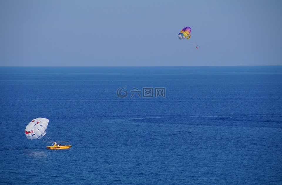 滑翔伞,降落伞,水上运动