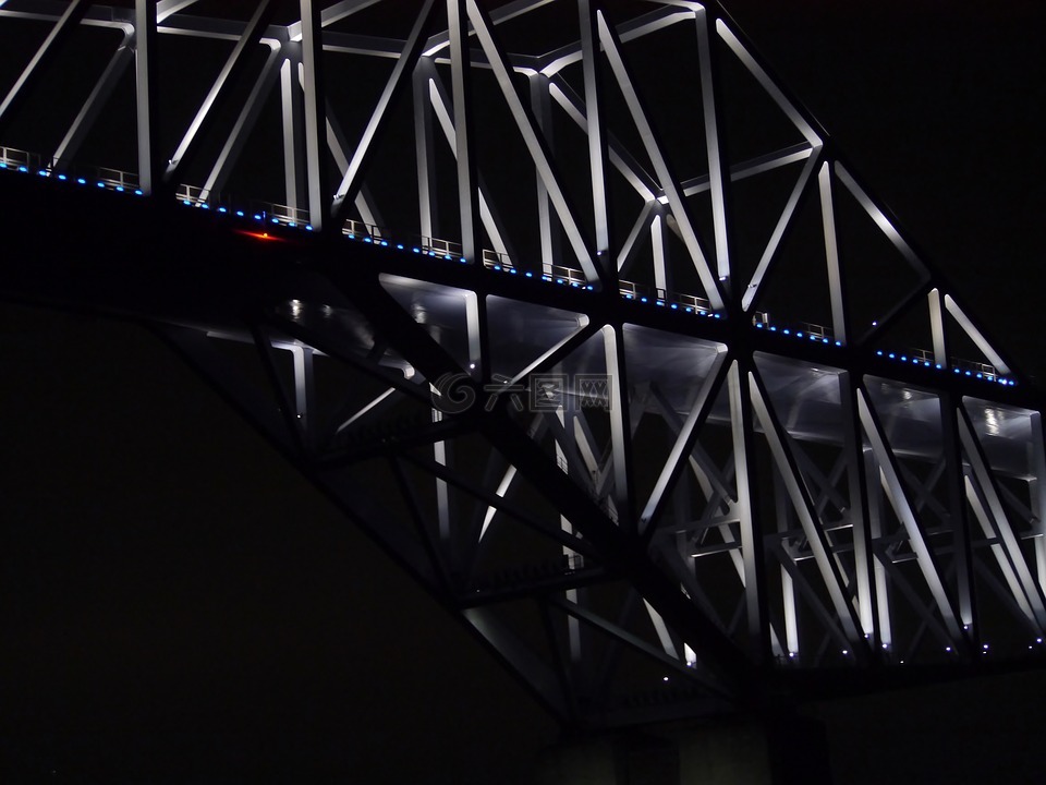 东京金门大桥,东京湾,夜游