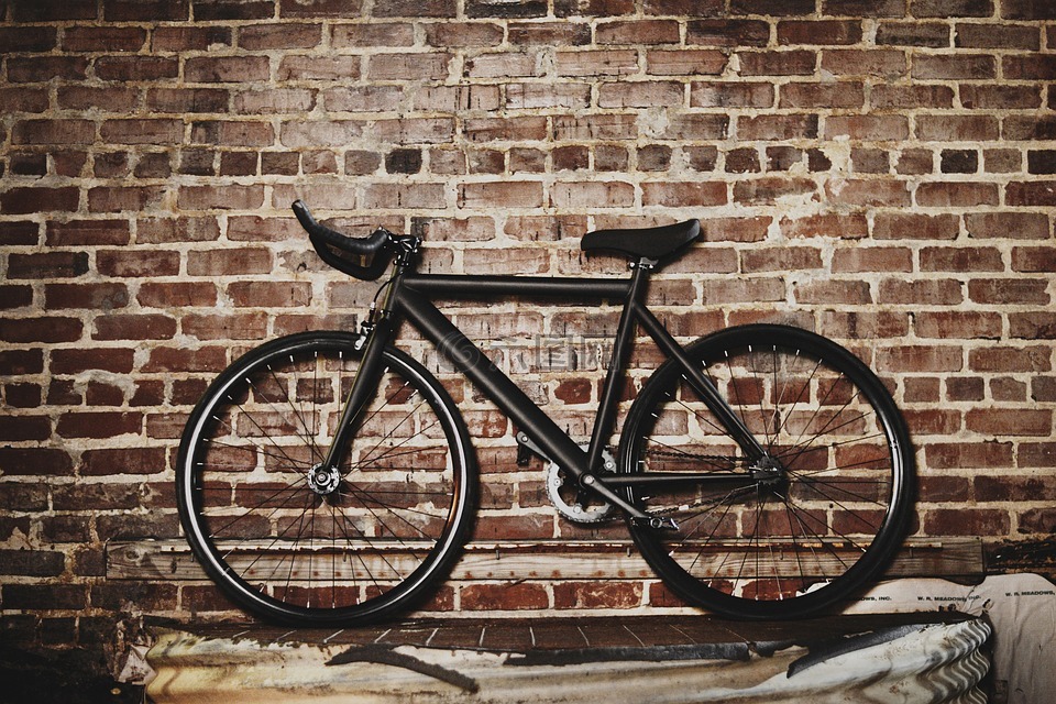自行车,墙,砖