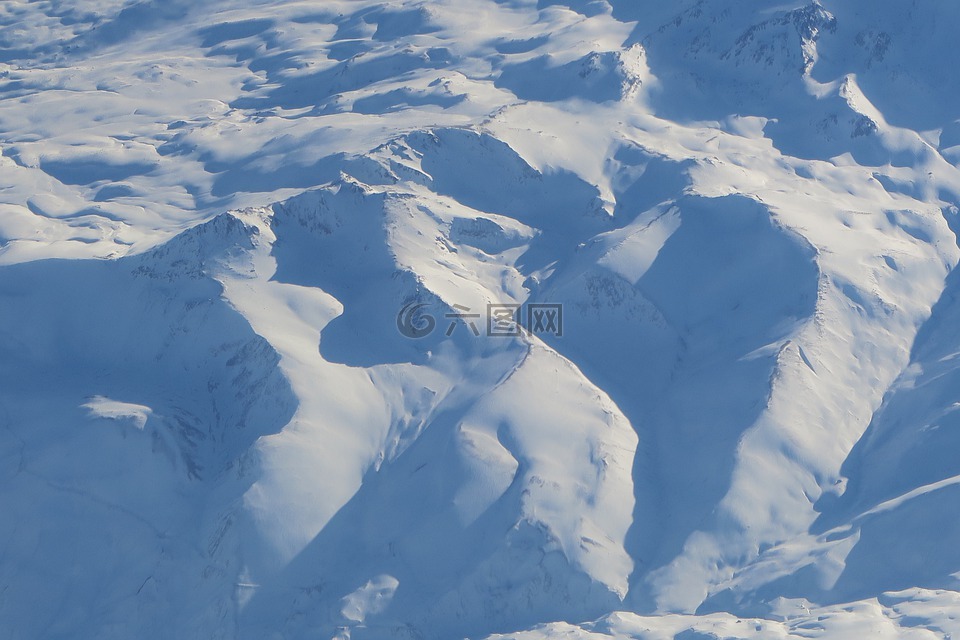 白雪皑皑的群山,雪,冰
