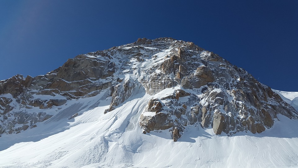 三角du tacul,勃朗峰杜tacul,高山