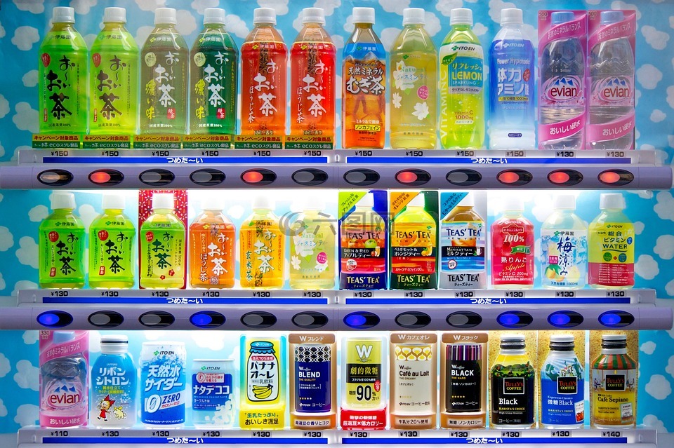 苏打水,自动售货机,日本