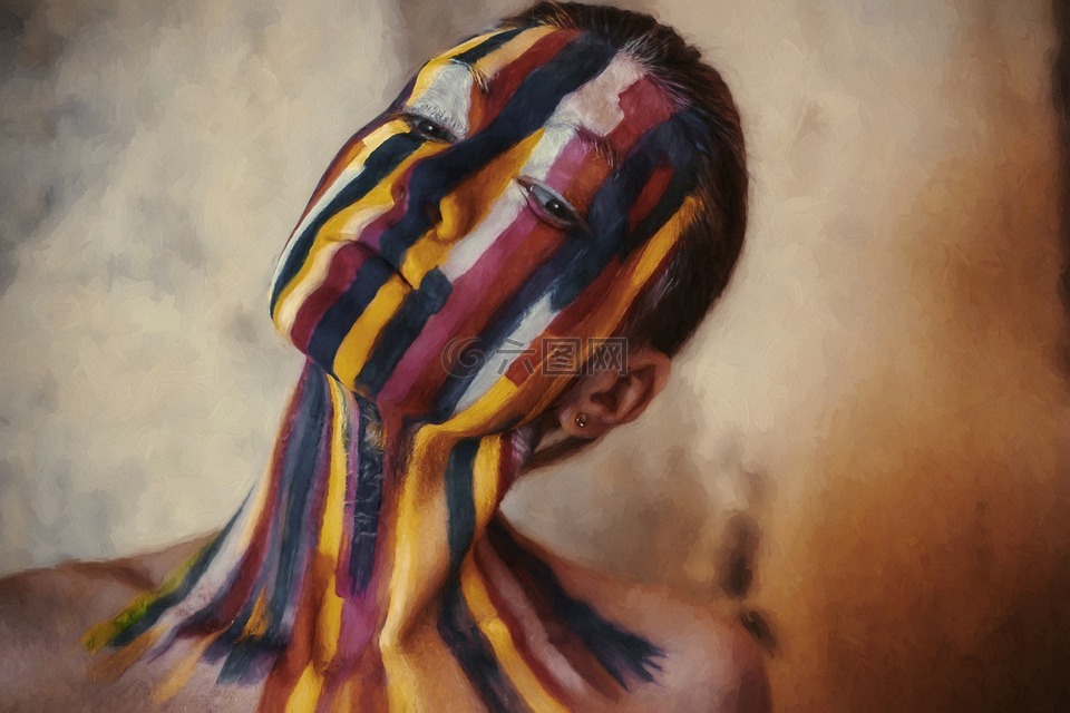 图片,女人,油漆