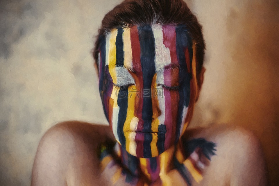 图片,女人,油漆