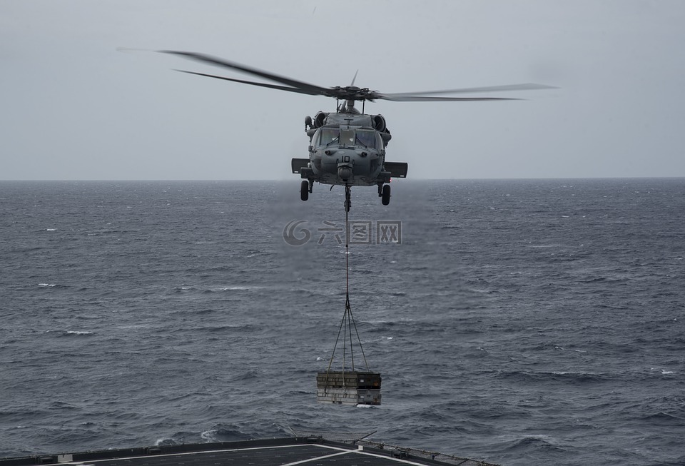 mh-60年代的海鹰,尘土飞扬的狗直升机的海,usn medgar埃弗斯