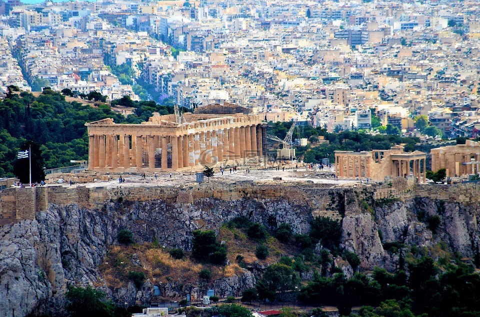 城堡,雅典,古