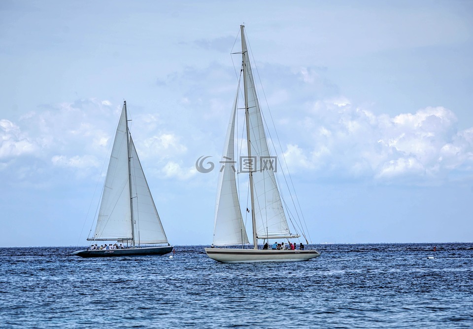 帆船,加勒比海,船