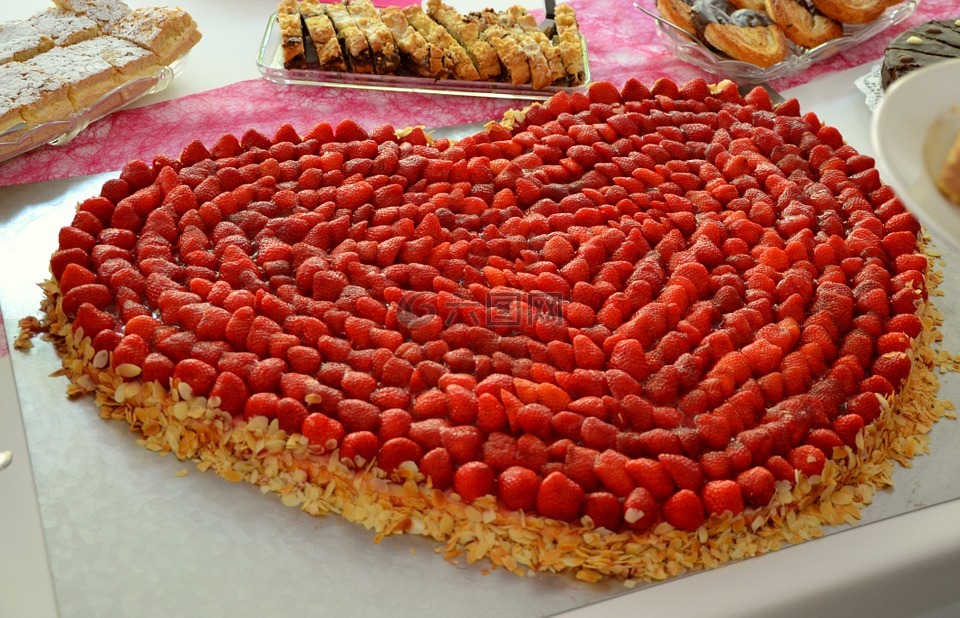 草莓,草莓蛋糕,心脏