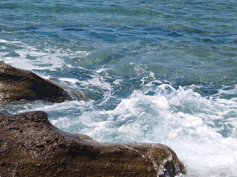水,岩石,海
