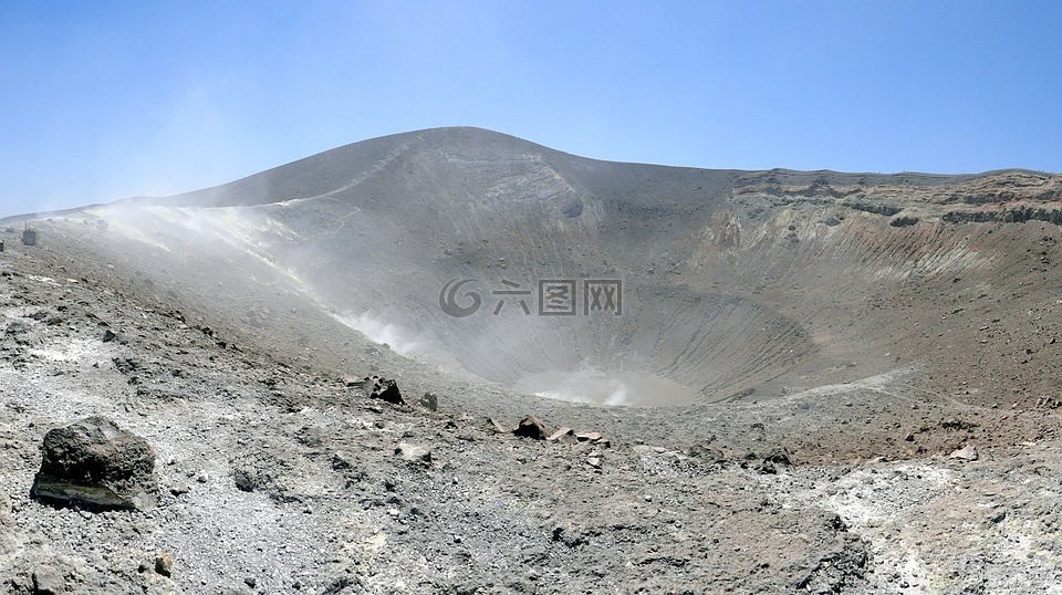 火山,火山口,弹坑