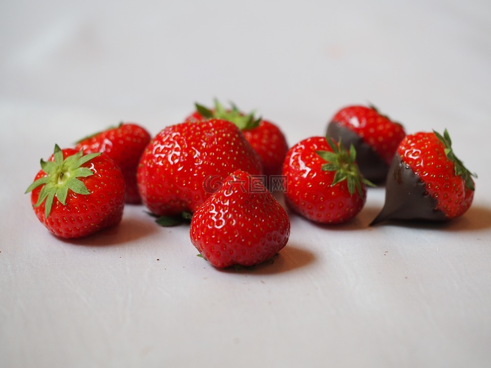 草莓,水果,甜点