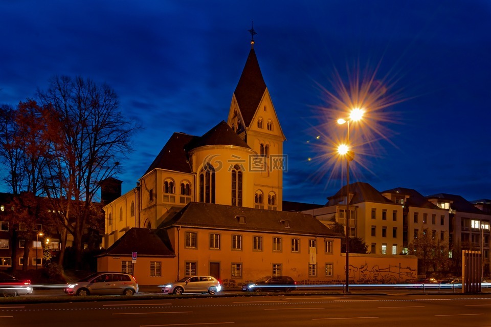 lyskirche,科隆,莱茵河