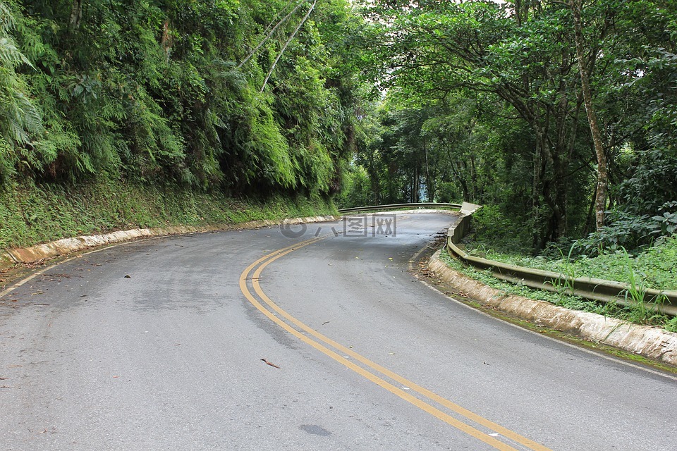 公路,封闭的曲线,巴西