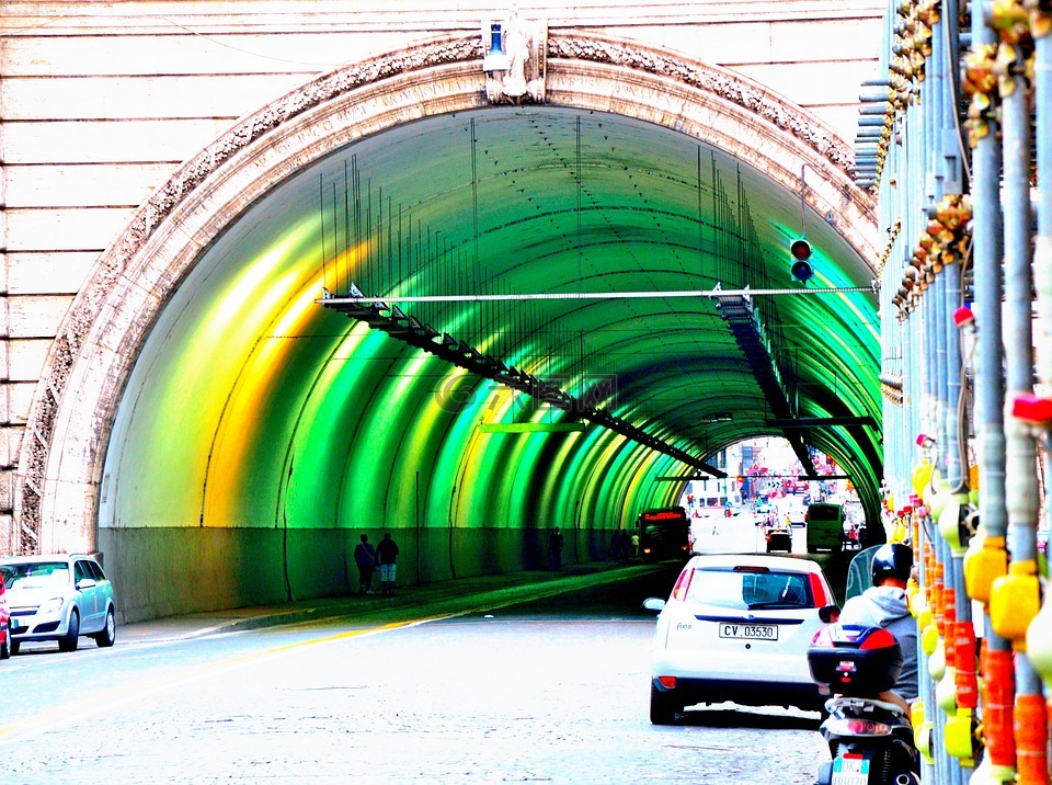 隧道,颜色,城市