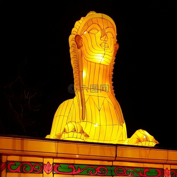 斯芬克斯,灯笼,橙色