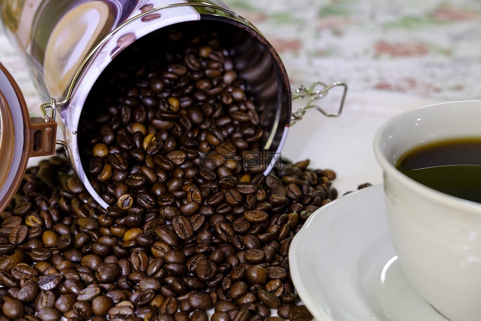 咖啡豆,咖啡,咖啡罐