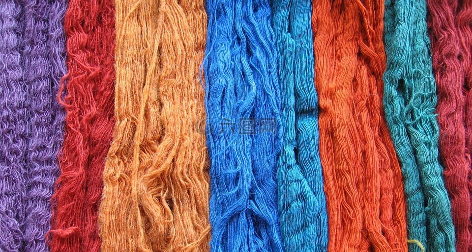 羊毛绞,自然染色,多彩
