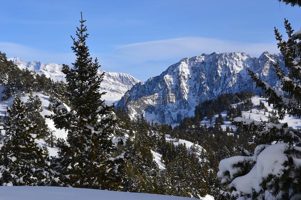 山,雪,冬天