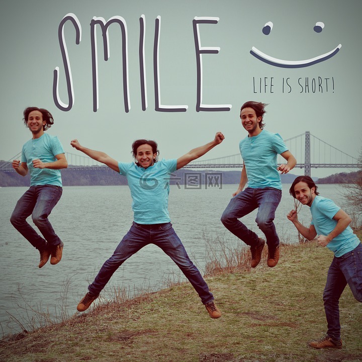 微笑,快乐,跳