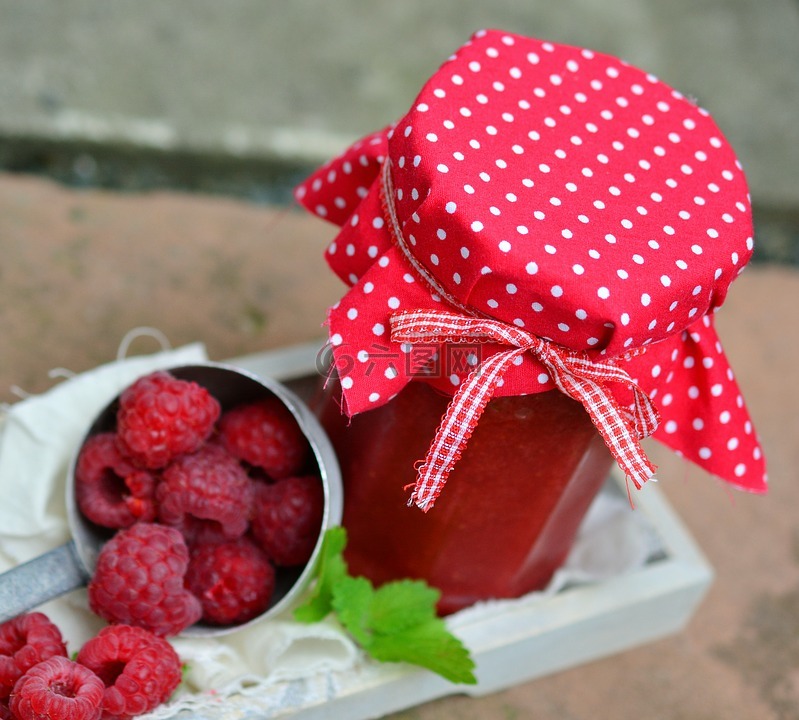 果酱瓶,山莓,浆果