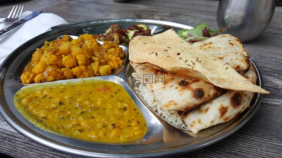 印度,食品,印度餐