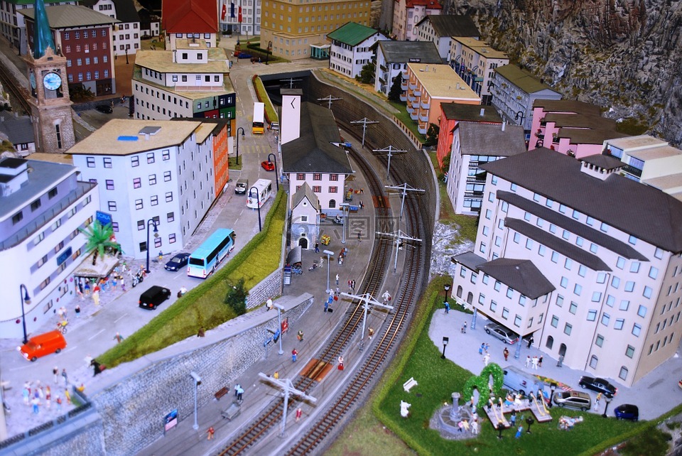 模型铁路,玩具火车,示范镇