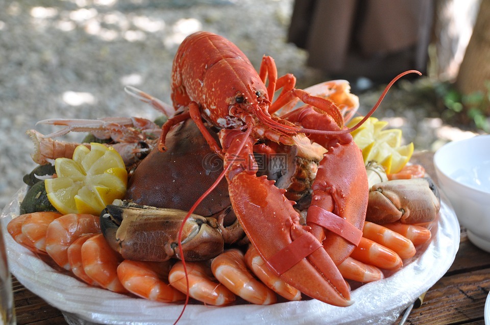 海鲜拼盘,甲壳类动物,食品