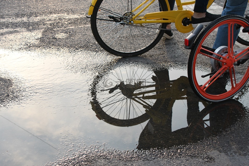 自行車,天空,雨過天晴
