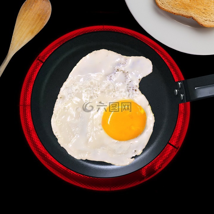 炒鸡蛋,蛋黄,煎锅