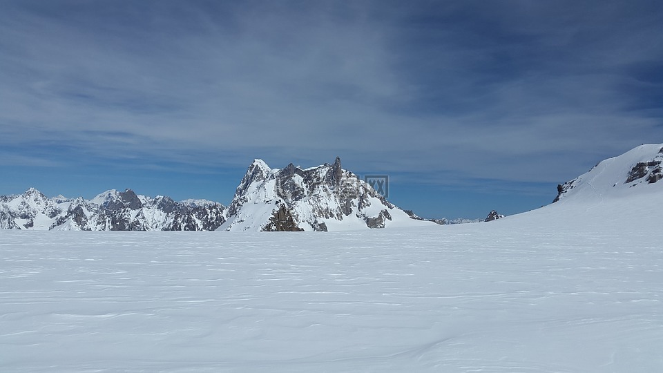 高山,夏蒙尼,大jorasses